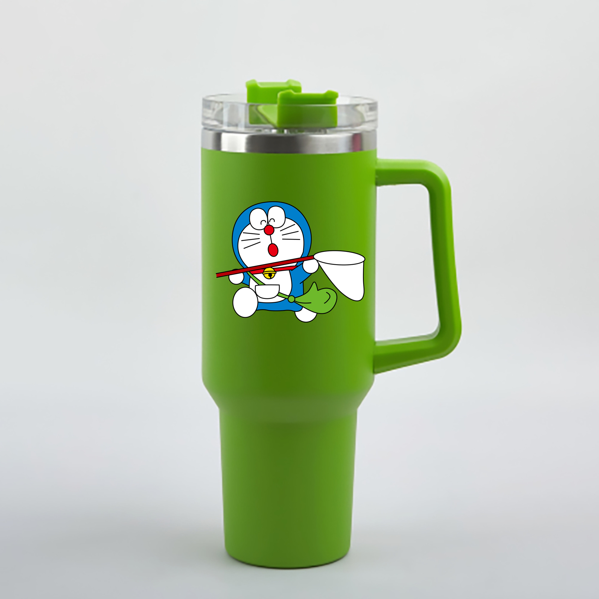 （画像用） ドラえもん Doraemon 1200mL車用タンブラー - クリスタルステッカー（プラスチックストロー付き）